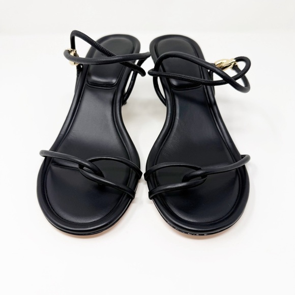 New Vince Jolie Leather Twist Sandal Black Sz 7 - Picture 3 of 12